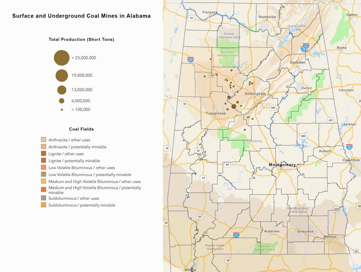 Coal Alabama Mining Association   Alabama Coal Map 1200x902 